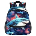 thumbnail image 1 of Starry Shark Large Capacity Backpack with Adjustable Shoulder Strap, Printed Design, Lightweight , Shoulder Backpack Book Bag, Small Backpack Purses for Teens, 1 of 6