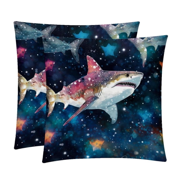 Starry Shark Luxurious Velvet Bed Pillow Inserts with Unique Patterns - Set of 2, 16x16, 18x18, 20x20 Inches - Ideal for Throw Pillow Covers and Home Decor