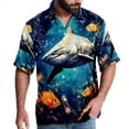 thumbnail image 1 of Starry Shark Men's Printed Casual Button Down Short Sleeve Beach Shirts, 1 of 6