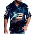 thumbnail image 1 of Starry Shark Men's Short Sleeve Button Down Casual Beach Printed Shirts, 1 of 6