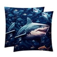 thumbnail image 1 of Starry Shark Set of 2 - Chair Pillow Covers with Unique Patterns - Throw Pillow Inserts Included, Available in 16x16, 18x18, 20x20 Inches - Ideal for Home Decor,and Gifts, 1 of 6