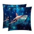 thumbnail image 1 of Starry Shark Set of 2 Velvet Throw Pillow Covers with Unique Patterns in 16x16, 18x18, 20x20 Inches for Throw Pillow Inserts for Various Occasions, 1 of 6