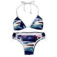 thumbnail image 1 of Starry Shark Swim Suit Women Bikini Set, Detachable Sponge, Adjustable Strap, Two-Pack - Beach, Pool, Vacation, 1 of 6