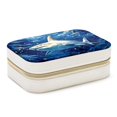 thumbnail image 1 of Starry Shark Velvet Portable Jewelry Organizer Box with Removable Compartment - Gift and Jewelry Display, 1 of 7