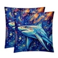 thumbnail image 1 of Starry Shark Velvet Throw Pillow Covers Inserts in 16x16, 18x18, and 20x20 Inches - Set of 2 - Unique Patterns for Throw Pillow Covers for All Occasions, 1 of 6