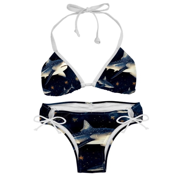 Starry Shark Women's Swimsuit Bikini Set, Detachable Sponge, Adjustable Strap, 2-Pack, Swim Suits