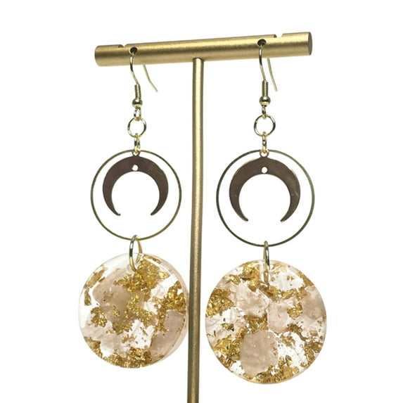 Starry Skies Crescent Dangles