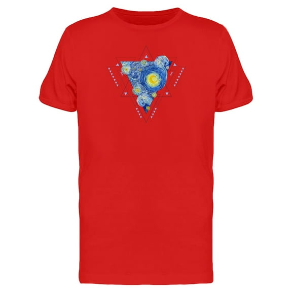 Starry Sky Abstract Triangles T-Shirt Men -Image by Shutterstock, Male Small