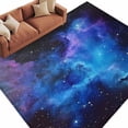 thumbnail image 1 of Starry Sky Area&nbsp;Rug 6x9ft Blue Sky Shinny Stars Romantic Modernism Non-Slip&nbsp;Washable Square&nbsp;Rugs Soft Felt Indoor Floor Mat for Bedroom Kitchen Living Room Bathroom, 1 of 9