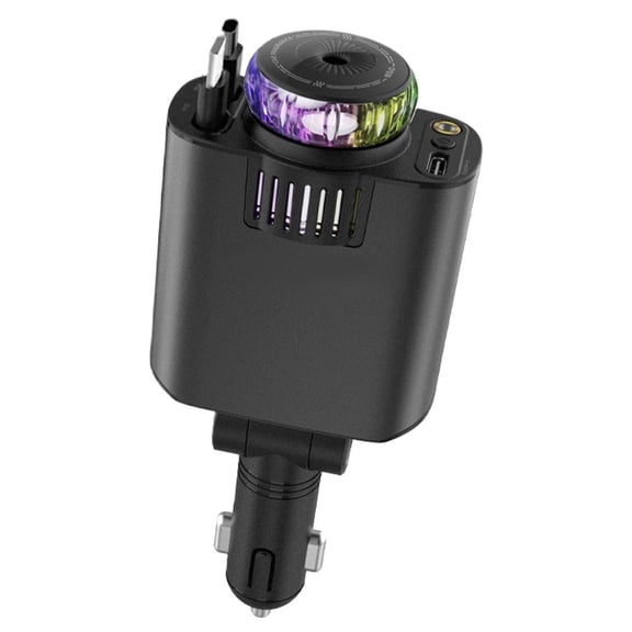 Starry Sky Car Charger, Low-Temp Fast Charge, Retractable Cable & Aromatherapy