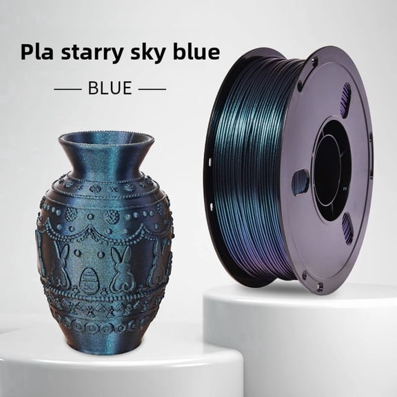 Starry Sky Chameleon PLA 3D Printer Filament  Glitter Galaxy Iridescent Shifting PLA Printing Consumables  Sparkle Starry Flash Color Material  Low Warp Smooth Print for FDM 3D Printers