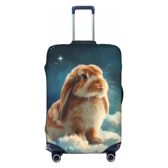 Starry Sky Cloud Cute Rabbit Luggage Cover Anti Scratch, Elastic Suitcase Protector Suitcase Covers for Luggage Fits 18-32 Inch Luggage