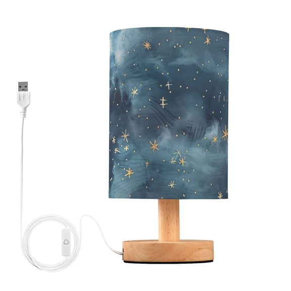 Starry Sky Clouds Stars Moon Table Lamp with USB Port LED Warm Light Lamp Night Light Home Decor