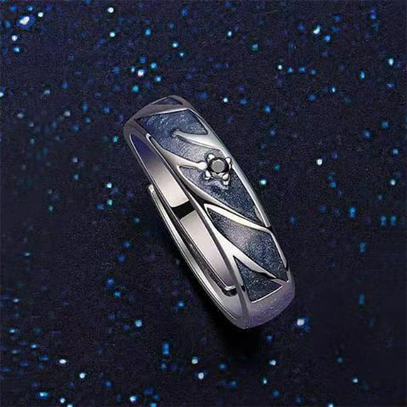 Starry Sky Confession Couples Openings Adjustable Ring