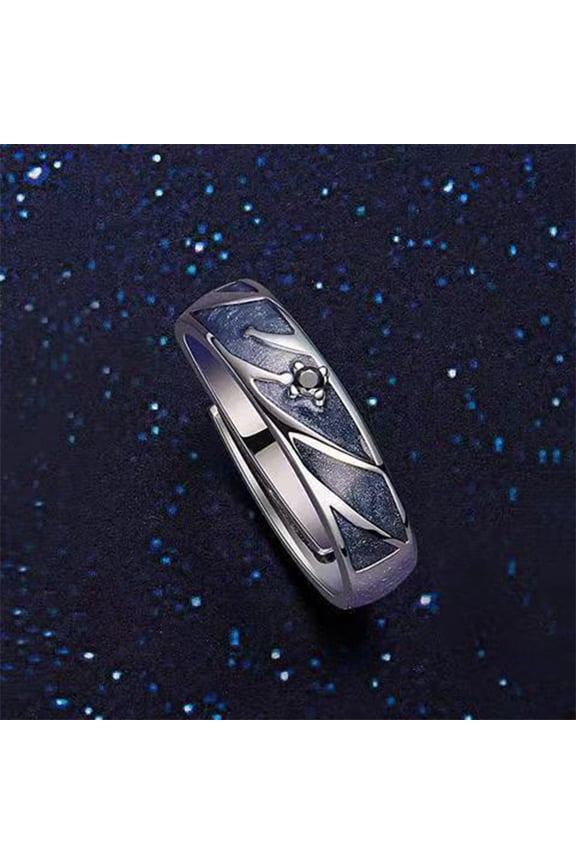 Starry Sky Confession Couples Openings Adjustable Ring