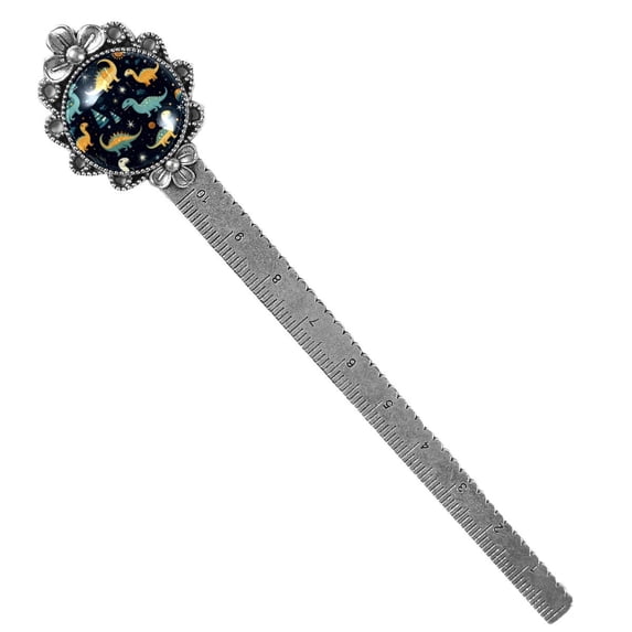 Starry Sky Dinosaur Bookmarks: Vintage Silver Lace-Edged Bookmark - a Gift for Readers and Book Lovers