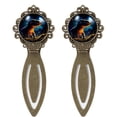 thumbnail image 1 of Starry Sky Dinosaur Vintage Copper-Colored Lace Bookmarks: Stainless Steel Reading Accessories, Ideal Gifts for Book Lovers - Set of 2, 1 of 5