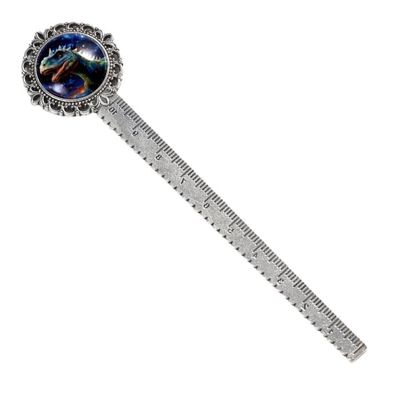 Starry Sky Dinosaur Vintage Silver Lace-Edged Bookmark: a Gift for Readers and Book Lovers