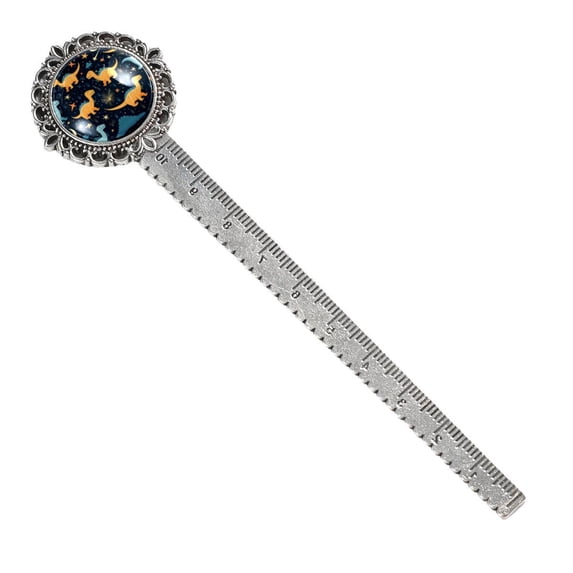 Starry Sky Dinosaur Vintage Silver Lace-Edged Bookmark: a Gift for Readers and Book Lovers