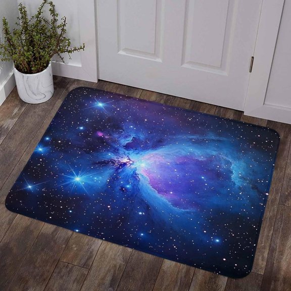 Starry Sky Door Mat 16" x 24" Indoor/Outdoor Rug for Entry Way, Modern Minimalism Night Star Scenery Art Doormat Front Door Rug Welcome Mat, Non Slip Rubber Back for Garden Patio