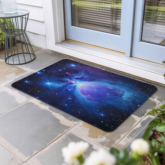 Starry Sky Door Mat,Non-Slip Welcome Mat Absorbent Front Door with Rubber,Modern Minimalism Night Star Scenery Art Doormat Outdoor Indoor Entrance,Floor Rug Decor for Entryway Patio Kitchen,16x24 in