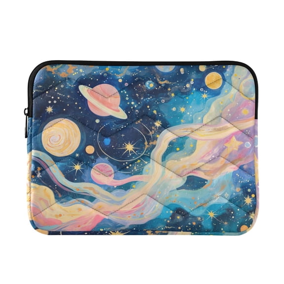 Starry Sky Dreamy Planets Stars Quilted Laptop Protective Cases Computer Sleeves Tablet Bags Briefcases M
