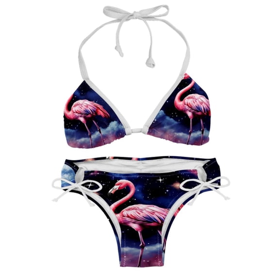 Starry Sky Flamingo Detachable Sponge Adjustable Strap Bikini Set Two-Pack - Swim Suit Swimsuits One-Piece Swimsuits