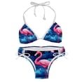 thumbnail image 1 of Starry Sky Flamingo Detachable Sponge Adjustable Strap Bikini Set Two-Pack Swimsuit Suit Beach Pool Party, 1 of 6