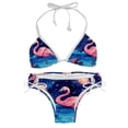 thumbnail image 1 of Starry Sky Flamingo Swimsuit Bikini Set with Detachable Sponge and Adjustable Strap, Two-Pack, for Beach and Pool Parties, 1 of 6