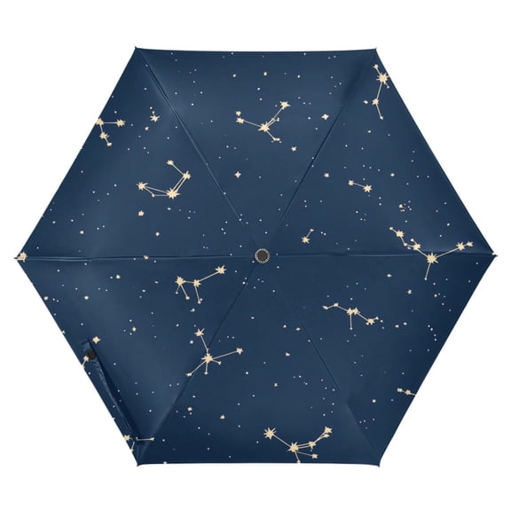 Starry Sky Folding Umbrella UV50+ Waterproof Sun Protection Auto Open Close Compact Fiberglass Frame