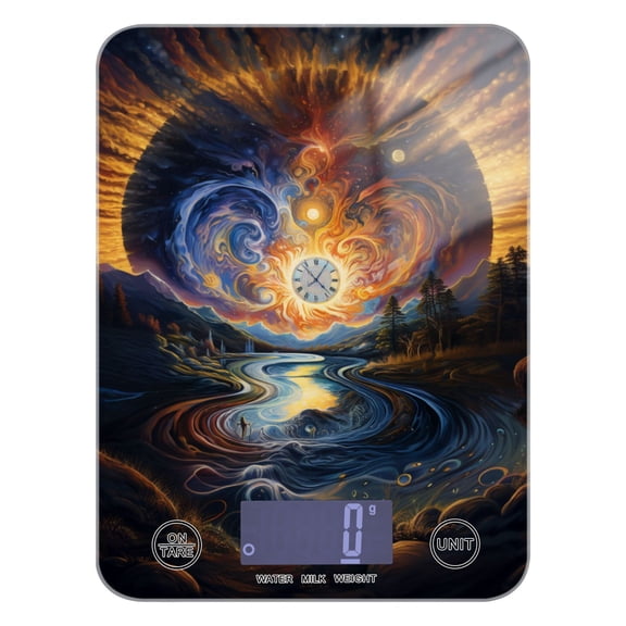 Starry Sky Food Scale Digital Kitchen Scale Waterproof Tempered Glass Tare Function 11 lb for Baking Cooking Meal Prep