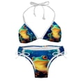 thumbnail image 1 of Starry Sky Frog Chic One-Piece Swimsuits Bikini Set: Detachable Sponge, Adjustable Strap, Two-Pack, for Pools and Beaches, 1 of 6