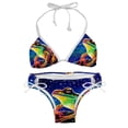 thumbnail image 1 of Starry Sky Frog Detachable Sponge Adjustable Strap Bikini Set Two-Pack - Ideal for Beach, Pool, Vacation, 1 of 6