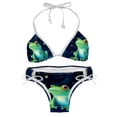 thumbnail image 1 of Starry Sky Frog Detachable Sponge Adjustable Strap Bikini Set Two-Pack Swim Suits for WomenToolStrip with applicable scenes, 1 of 6