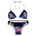 thumbnail image 1 of Starry Sky Frog Detachable Sponge Adjustable Strap Bikini Set - Two-Pack for Versatile Swim Suit Looks, 1 of 6