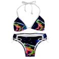 thumbnail image 1 of Starry Sky Frog Detachable Sponge Adjustable Strap One-Piece Swimsuit Set - Two-Pack, Beach & Pool Ready, 1 of 6