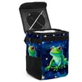 thumbnail image 1 of Starry Sky Frog Foldable Car Garbage Can with Lid, Leak-proof Mini Trash Can, Hanging Storage Bag - Trash Can for Car, 1 of 6