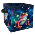 thumbnail image 1 of Starry Sky Frog Large Capacity Foldable Storage Basket with Handle, 10.8"x10.5"x10.6" - Storage Bins, Storage Containers, 1 of 6