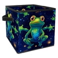 thumbnail image 1 of Starry Sky Frog Large Capacity Foldable Storage Baskets with Handle, 10.8"x10.5"x10.6", Toy Storage Cube Organizer Storage Containers, 1 of 6