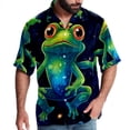 thumbnail image 1 of Starry Sky Frog Men's Button Down Hawaiian Print Short Sleeve Casual Summer Beach Shirts, 1 of 6