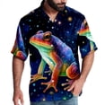 thumbnail image 1 of Starry Sky Frog Men's Hawaiian Printed Short Sleeve Button Down Casual Beach Shirt's, Unisex, 1 of 6