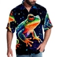 thumbnail image 1 of Starry Sky Frog Men's Short Sleeve Printed Button Down Hawaiian Beach Shirts, 1 of 6