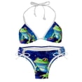 thumbnail image 1 of Starry Sky Frog Swimwear Bikini Set with Detachable Sponge & Adjustable Strap, Two-Pack for Beach & Pool Parties, 1 of 6