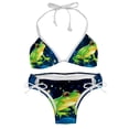 thumbnail image 1 of Starry Sky Frog Women's Detachable Sponge Adjustable Strap Bikini Set Swim Suit Two-Pack, 1 of 6