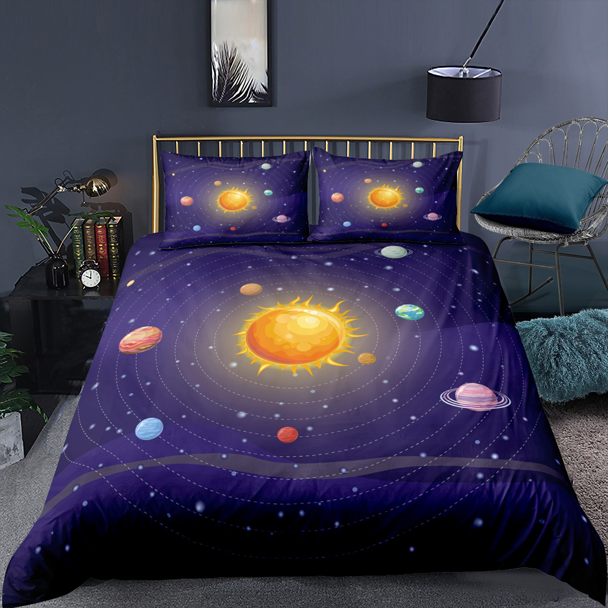 Starry Sky Galaxy Duvet Cover Outer Space Bedding Set Microfiber Cosmos ...