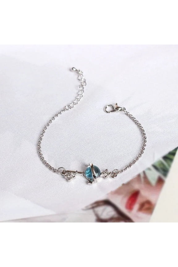 Unisex Star Bracelet Alloy Star Charm Electroplated Meteor Design Celestial Jewelry Gift Blue Meteor Blue Planet and