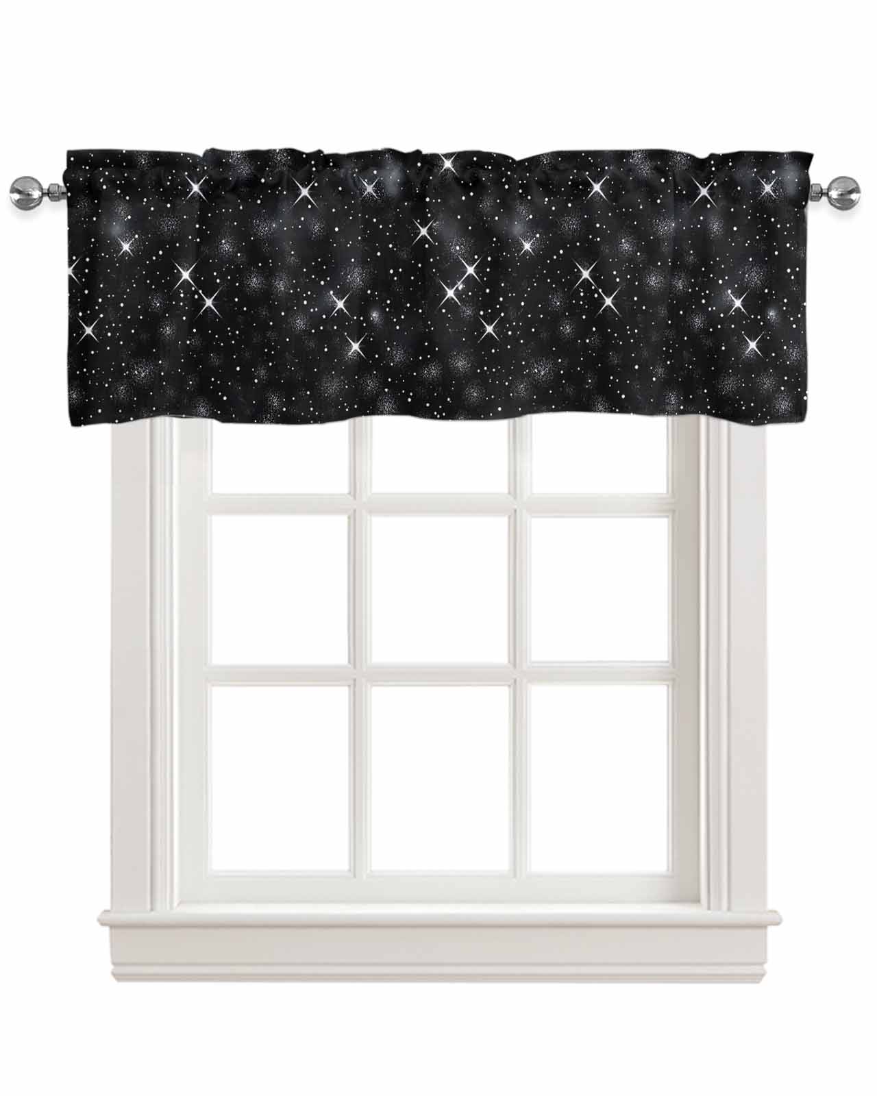 Starry Sky Kitchen Valances for Windows Farmhouse Linen Window Valance ...