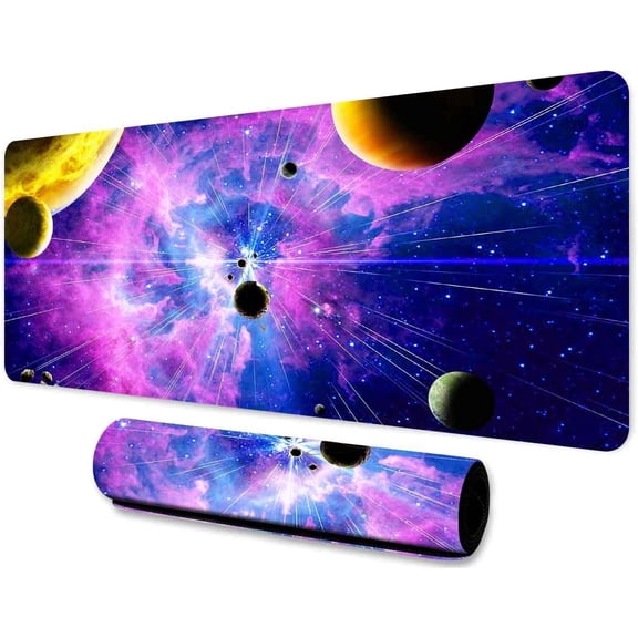 Starry Sky Large Mouse Pad 31.5x11.8 Inches Fantasy Universe Starry Planet Nebula Pattern Print Rubber Gaming Mouse Pad for Home Office Game Studio BDLSMN30