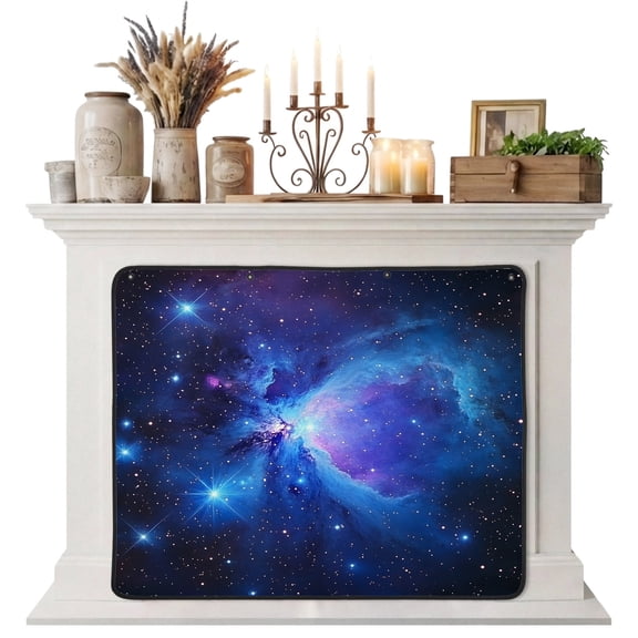 Starry Sky Magnetic Fireplace Cover, Fireplace Draft Blocker, Modern Minimalism Night Star Scenery Art Fireplaces Blanket for Heat Loss/Cold Air, Fireplaces Draft Stopper Cover for Inside 45"x34"