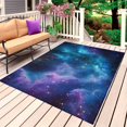 thumbnail image 1 of Starry Sky Outdoor Rug for Patio/Deck/Porch, Non-Slip Large Area Rug 5 x 8 Ft, Modern Rustic Blue Purple Ombre Star Night Indoor Outdoor Rugs Washable Area Rugs, Reversible Camping Rug Carpet Runner, 1 of 8